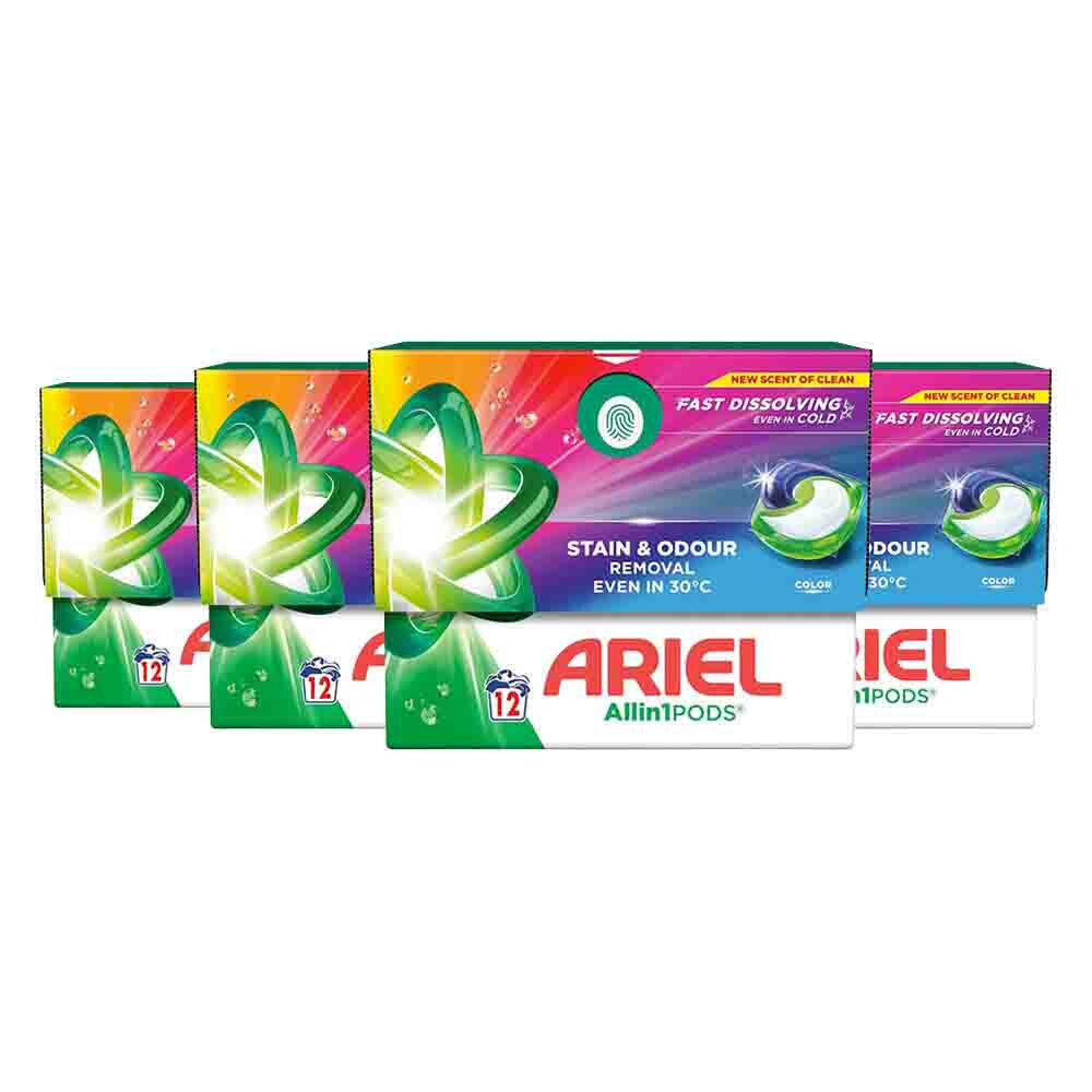 4x Ariel Wasmiddel Allin1 Pods Color 12 stuks