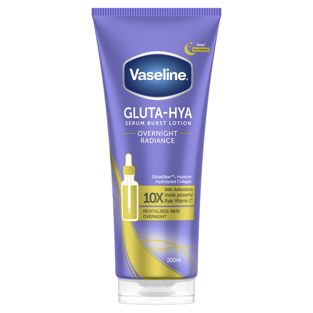 2+1 gratis: Vaseline Gluta-Hya Serum Overnight Radiance 200 ml
