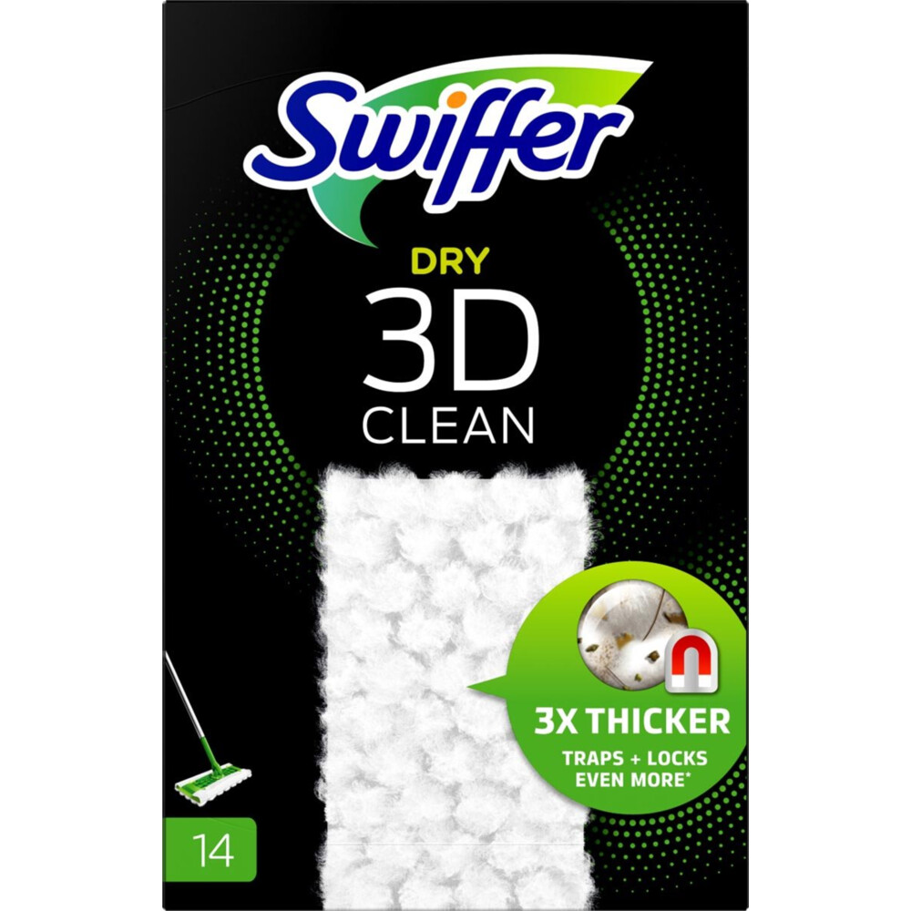 Swiffer Dry 3D clean stofwisdoekjes navulling doosje a 14 stuks