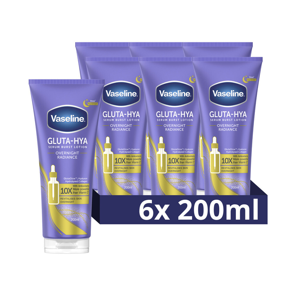 6x Vaseline Gluta-Hya Serum Overnight Radiance 200 ml