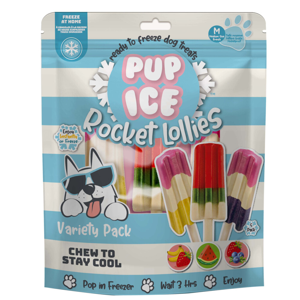 Pup Ice Hondenijs Voordeelpak Raketjes Assortiment 5 stuks