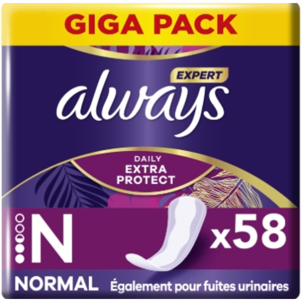 4x Always Daily Protect Inlegkruisjes Extra Normaal 58 stuks