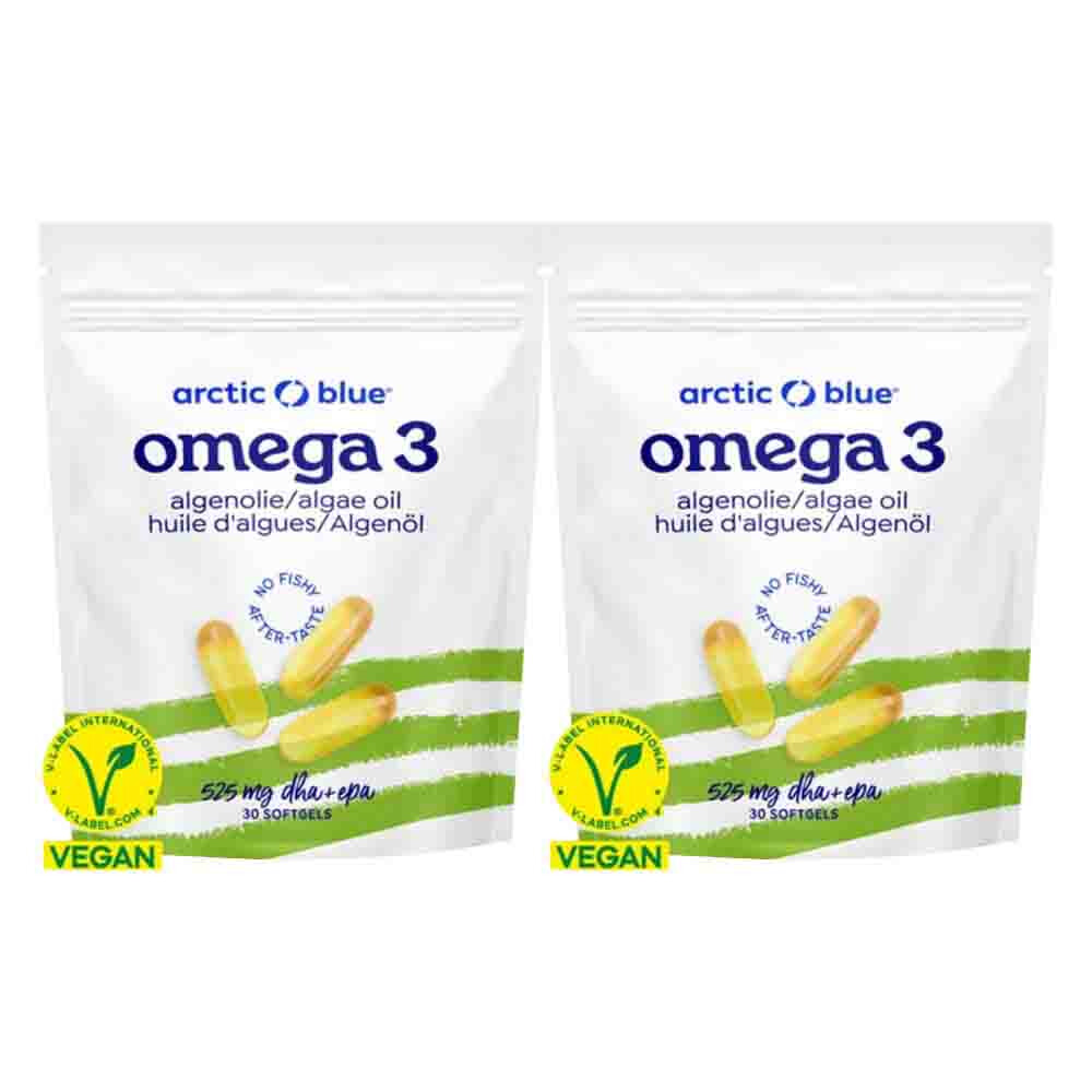 2x Arctic Blue Omega-3 Algenolie DHA&EPA 525mg 30 softgels