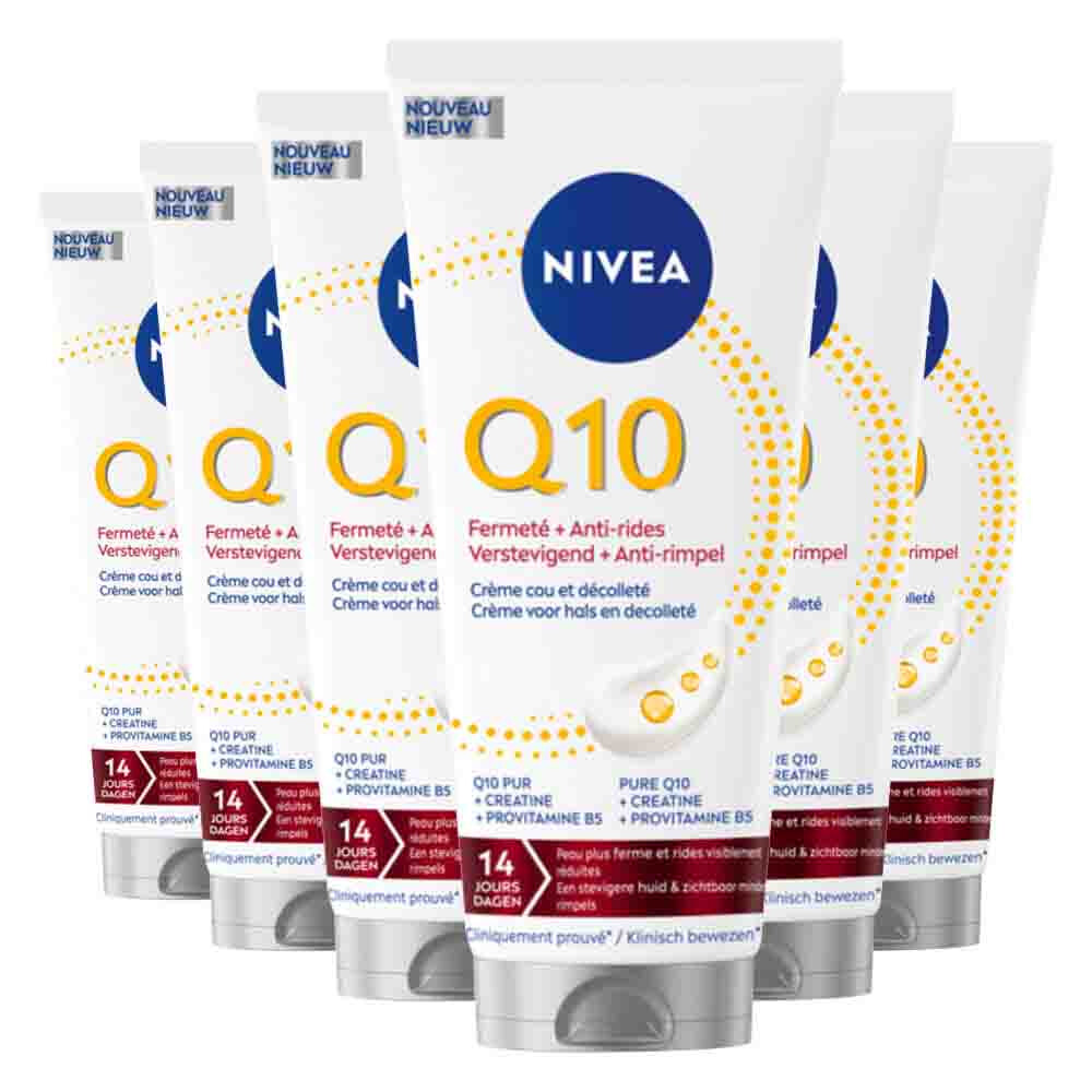 6x NIVEA Anti-rimpel Hals & Decolleté Q10 Crème 200ml