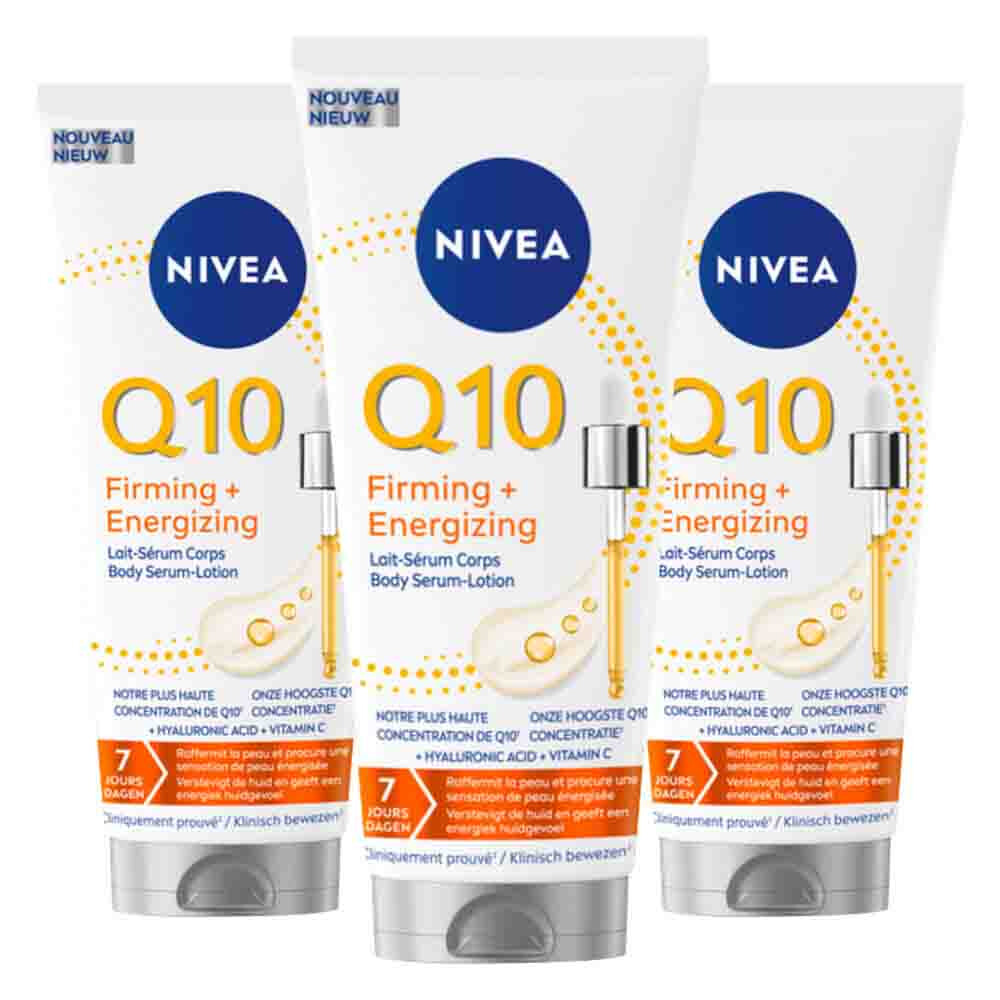 3x NIVEA Verstevigende Body Serum-Lotion Q10 Crème 200ml