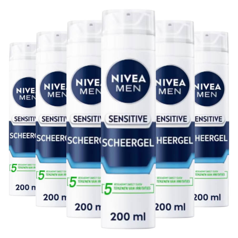 6x NIVEA Men Scheergel Sensitive 200 ml