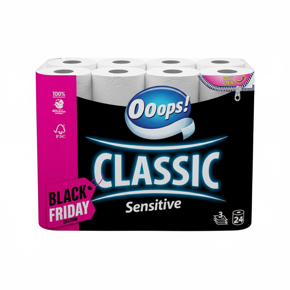 Ooops! Toiletpapier Classic Sensitive 3-laags Black Friday 24 stuks