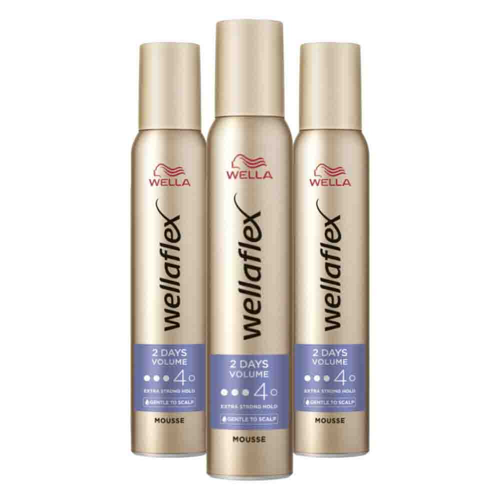 3x Wella Flex 2 Days Volume Mousse 200 ml