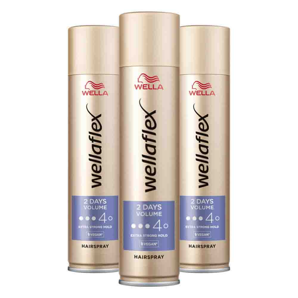3x Wella Flex Haarspray 2 Days Volume Extra Strong 400 ml