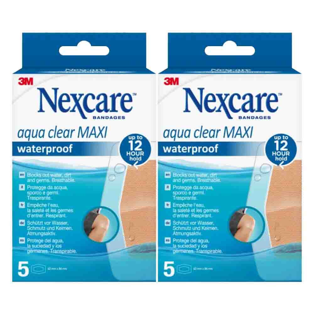 2x Nexcare Pleister Waterproof 60 mm x 88 mm 5 stuks