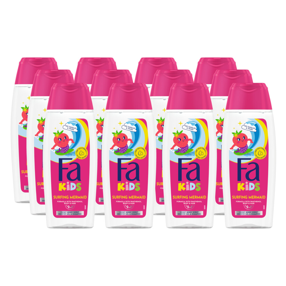 12x Fa Douchegel&Shampoo Kids Surfing Mermaid 250 Ml