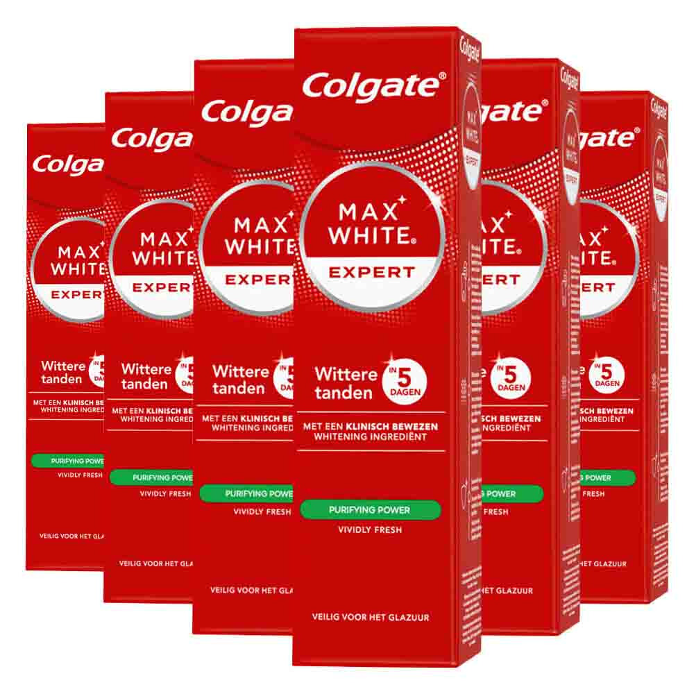 6x Colgate Tandpasta Max White Expert Purifying Power 75 ml