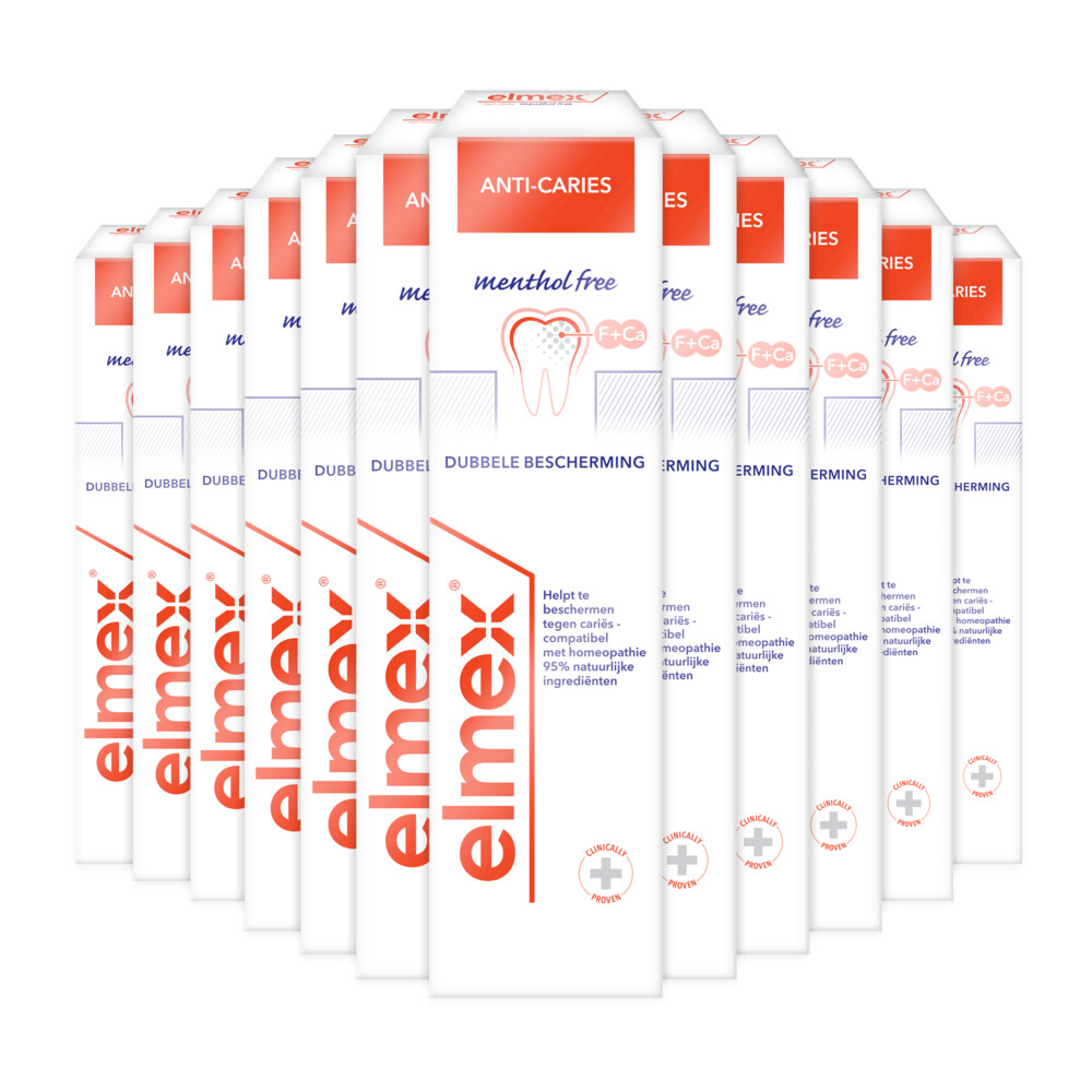 12x Elmex Tandpasta Anti-Cariës Mentholvrij 75 ml
