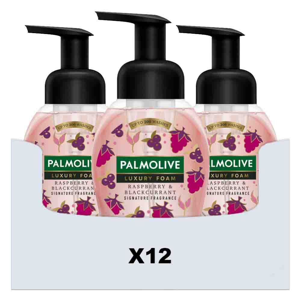 12x Palmolive Handzeep Luxury Foam Raspberry Blackcurrant 250 ml