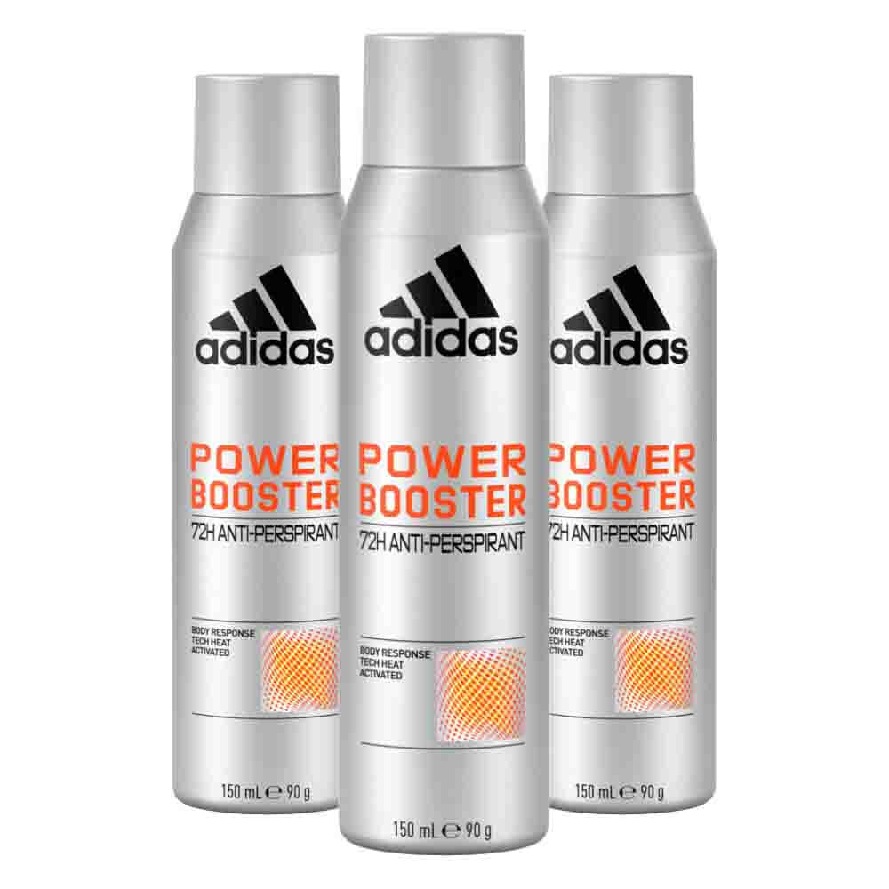 3x Adidas Deodorant Power Booster 150 ml