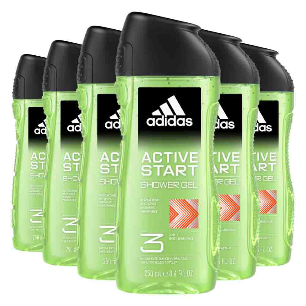 6x Adidas Shower Gel Active Start 250 ml