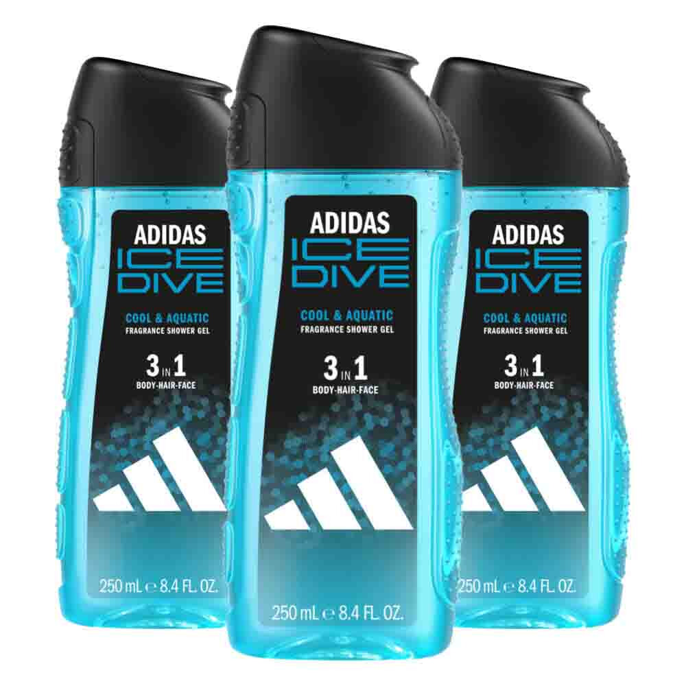 3x Adidas Shower Gel Ice Dive 250 ml