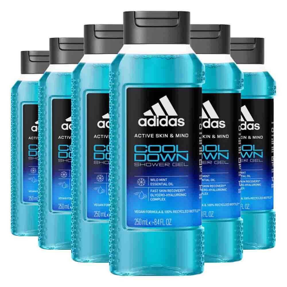 6x Adidas Shower Gel Active Skin&Mind Cool Down 250 ml