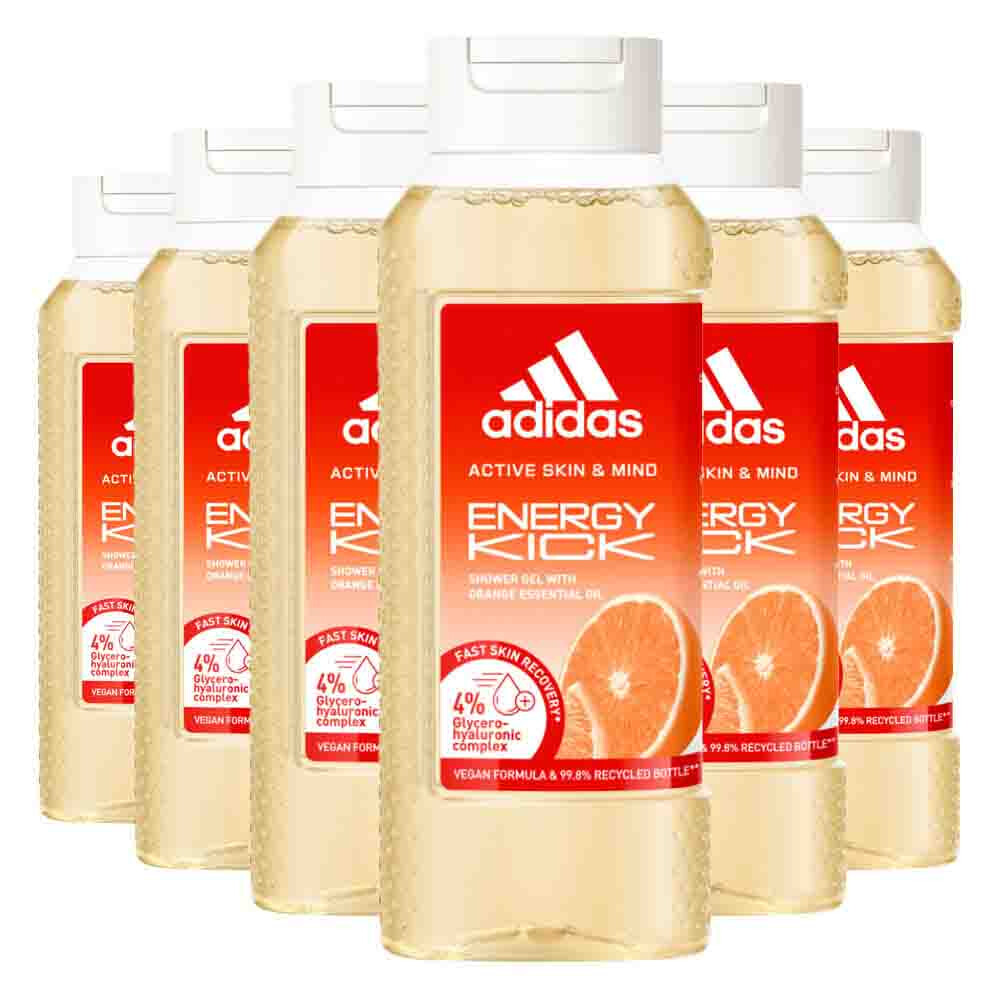 6x Adidas Shower Gel Active Skin&Mind Energy Kick W 250 ml