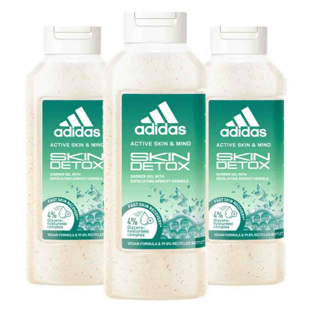 3x Adidas Shower Gel Active Skin&Mind Skin Detox W 400 ml