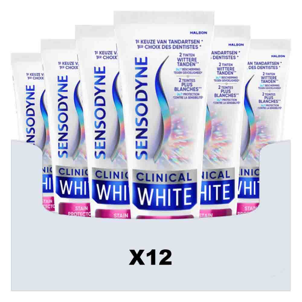 12x Sensodyne Tandpasta Clinical White Stain Remover 75 ml