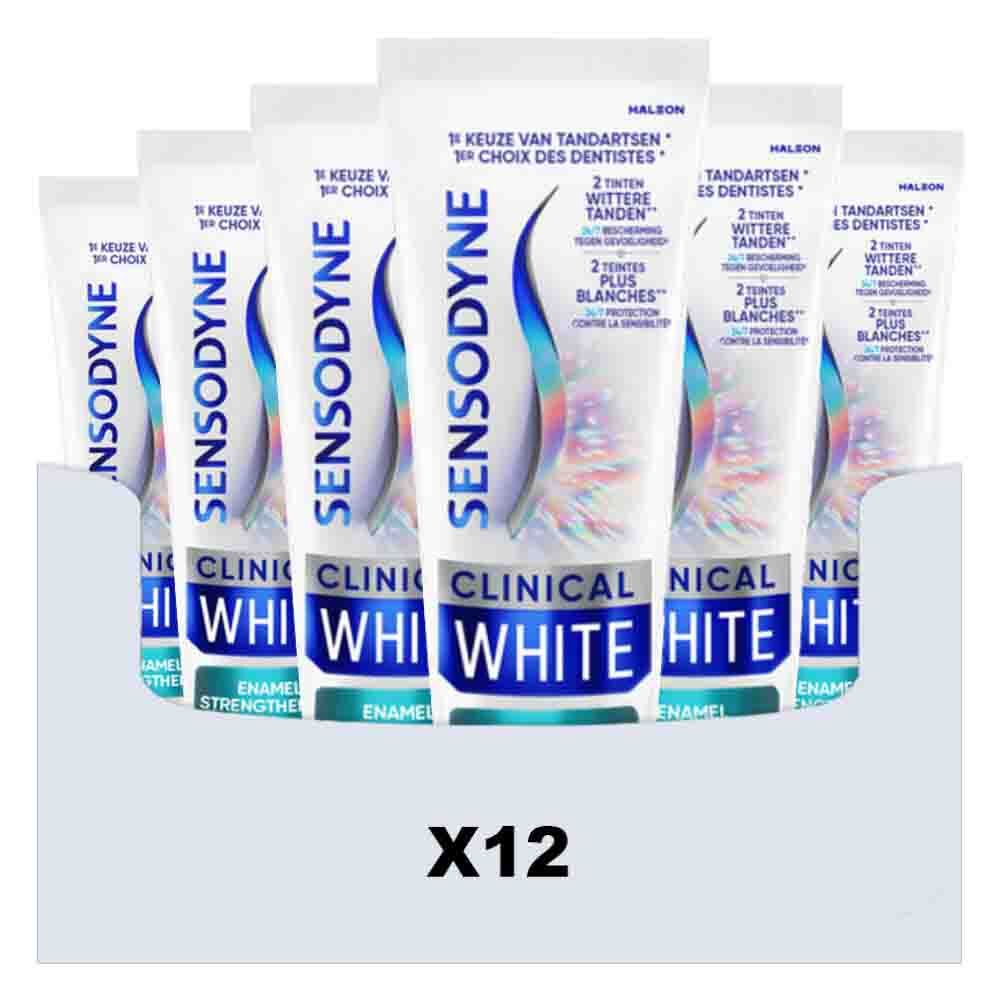12x Sensodyne Tandpasta Clinical White Enamel Strenghtening 75 ml