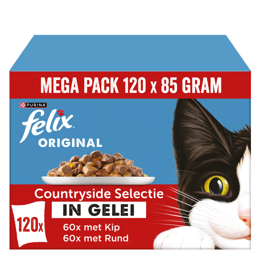 Felix Kattenvoer Nat Pouch Gelei Mix Original Countryside Selection 120 x 85 gr