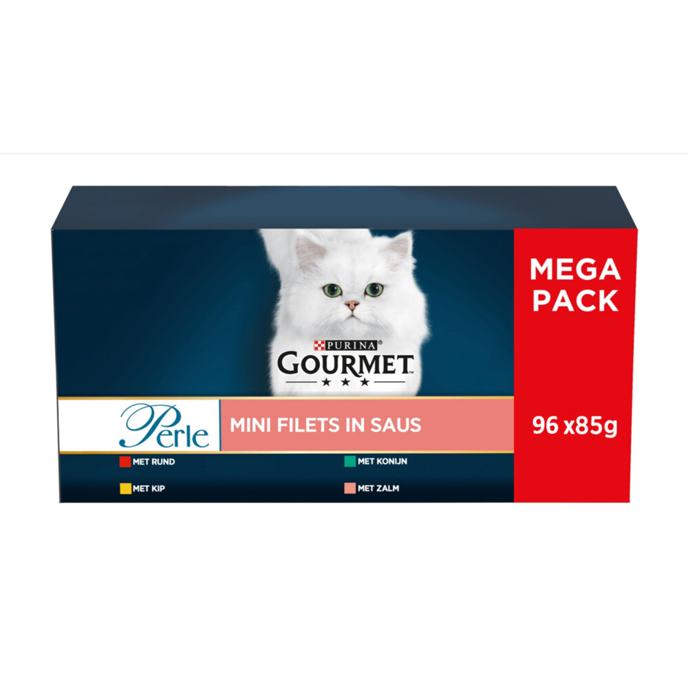 Gourmet Kattenvoer Nat Multipack Perle Mini Filets in saus 96 x 85 gr