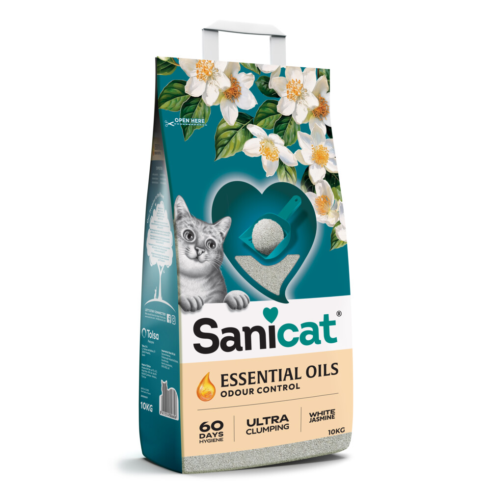 Sanicat Essential Oils Ultra White Kattenbakvulling Jasmine 10 kg