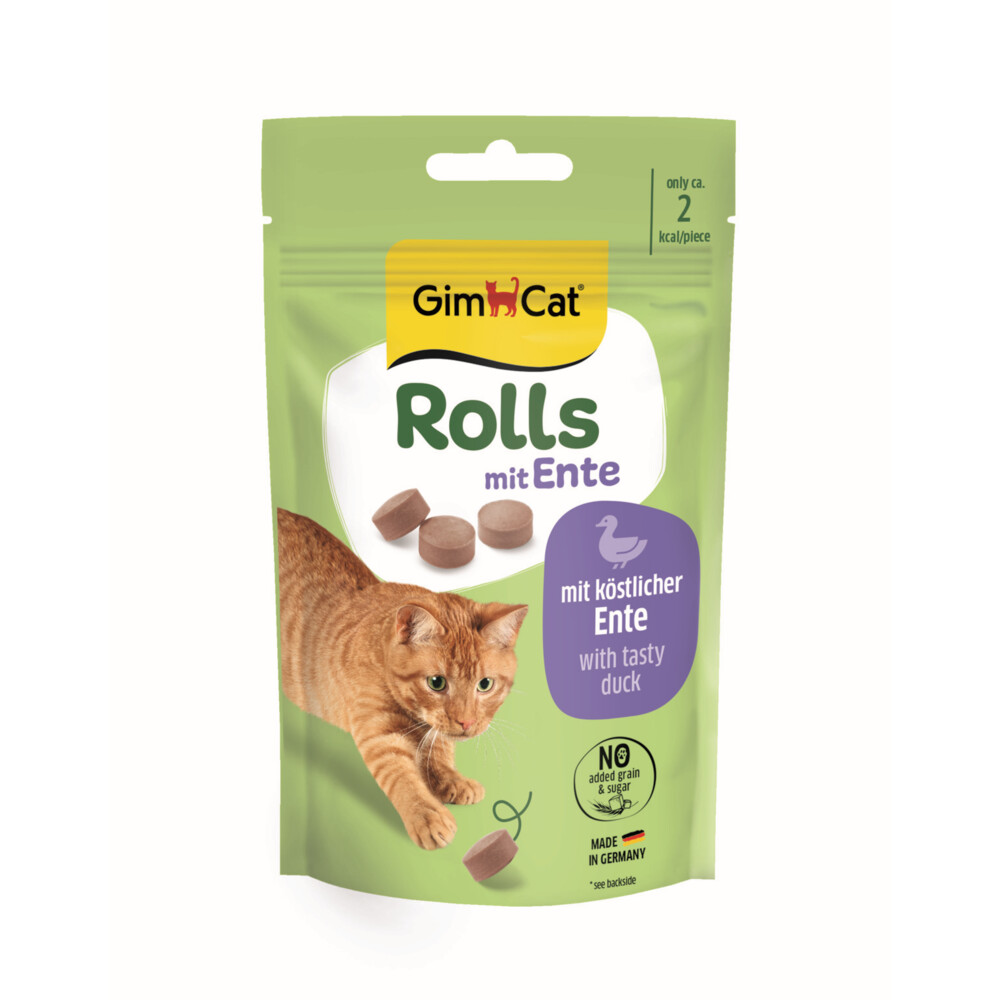 8x GimCat Rolls Kattensnack Eend 40 gr