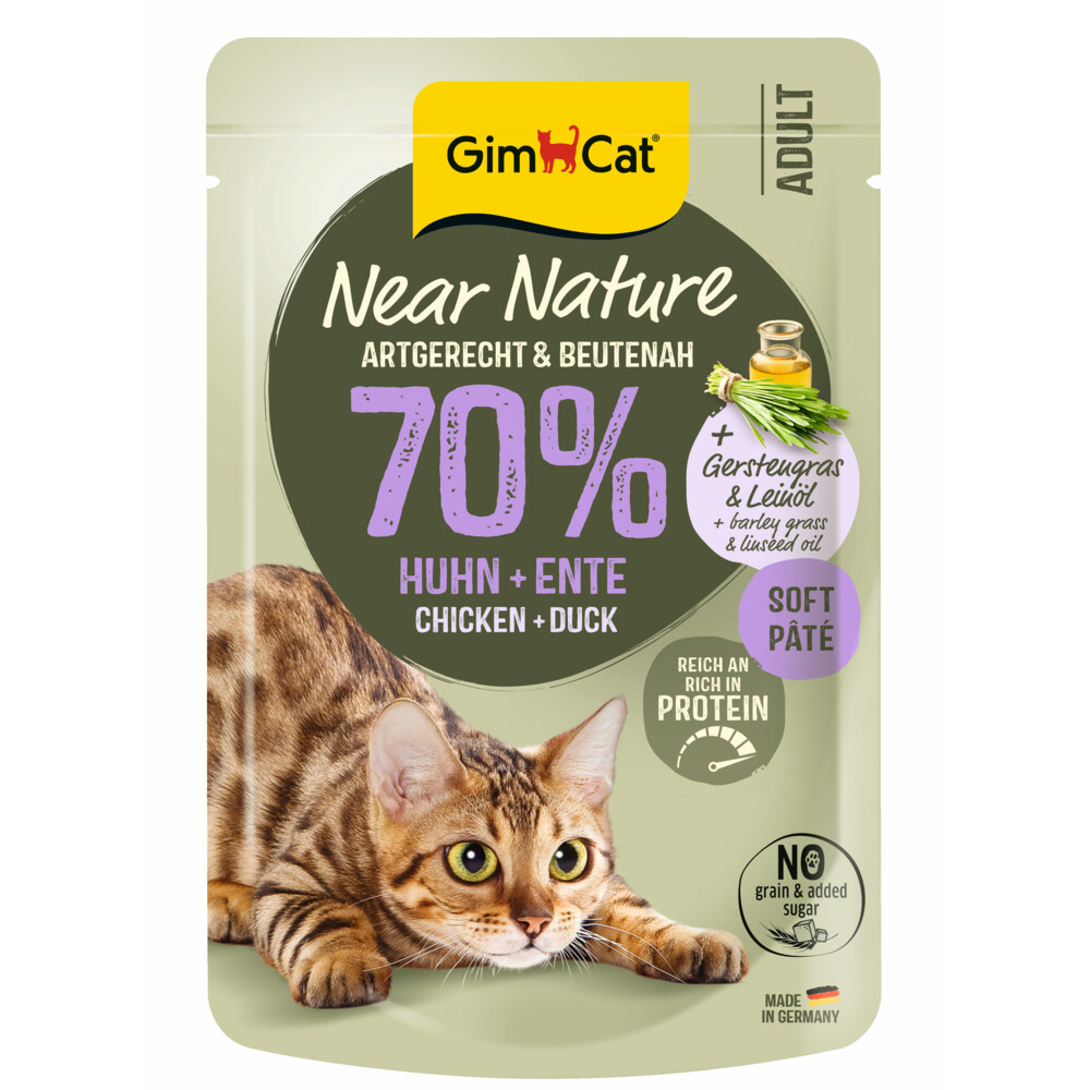 GimCat Kattenvoer Near Nature Kip&Eend 85 gr
