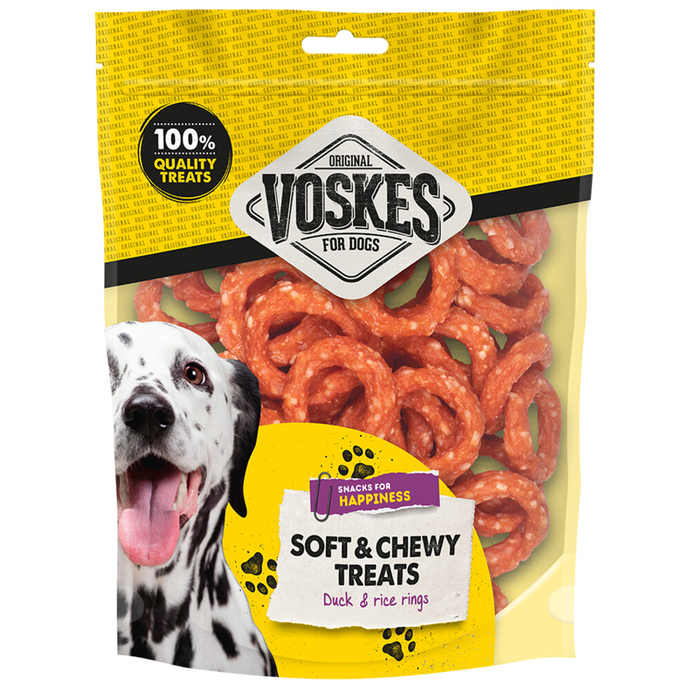 Voskes Hondensnack Ringen Eend&Rijst 400 gr