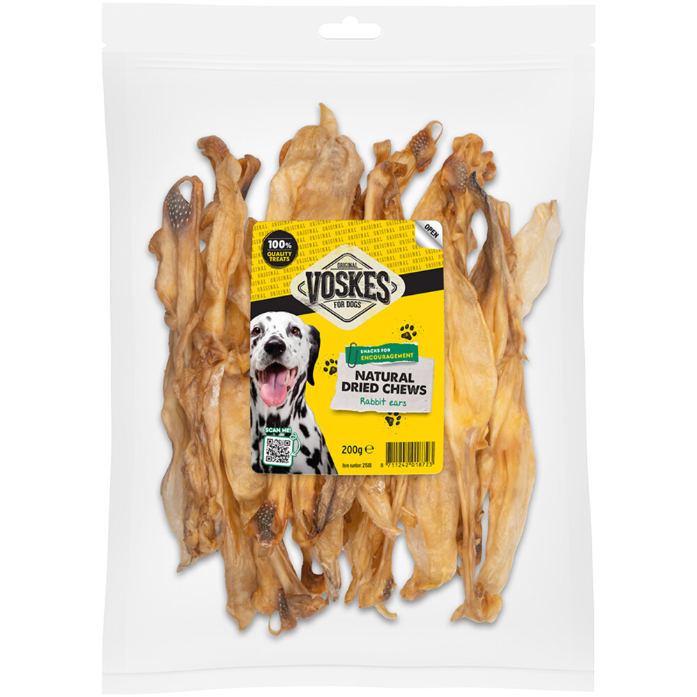 Voskes 18x  Hondensnack Konijnenoren 200 gr