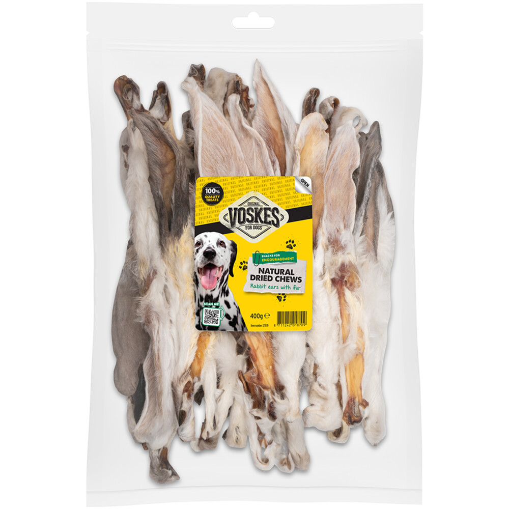 Voskes Hondensnack Konijnenoren 400 gr