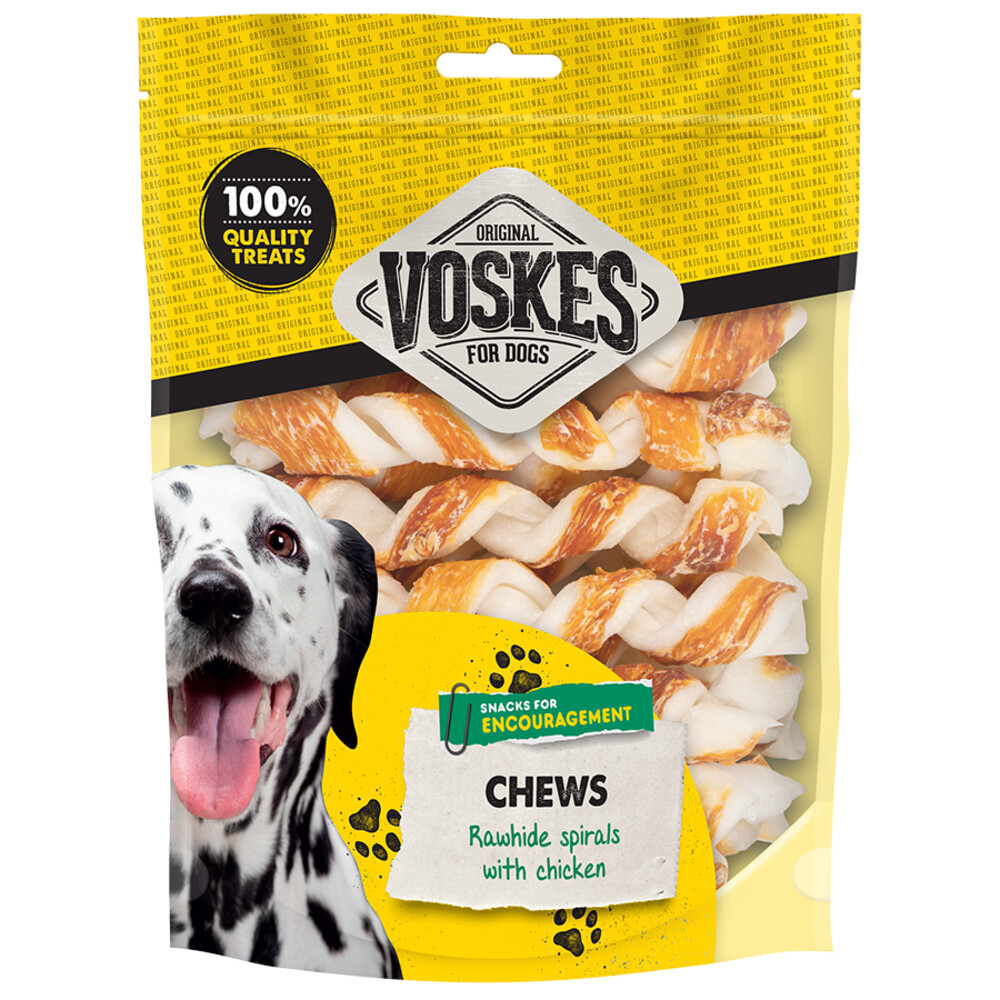 Voskes Hondensnack Spiralen Runderhuid&Kip 20 stuks