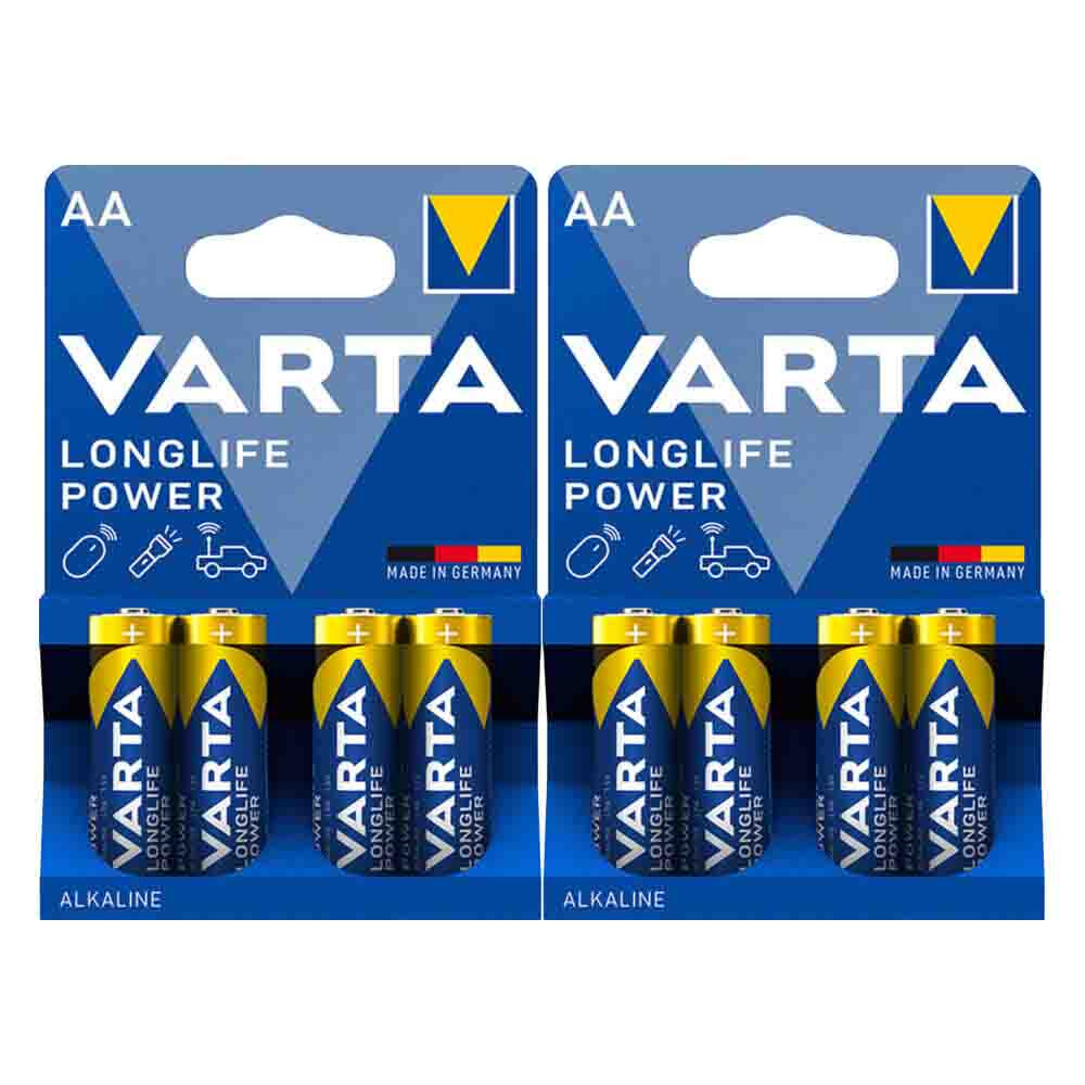 2x Varta Longlife Power Alkaline Batterijen Aa 4 Stuks