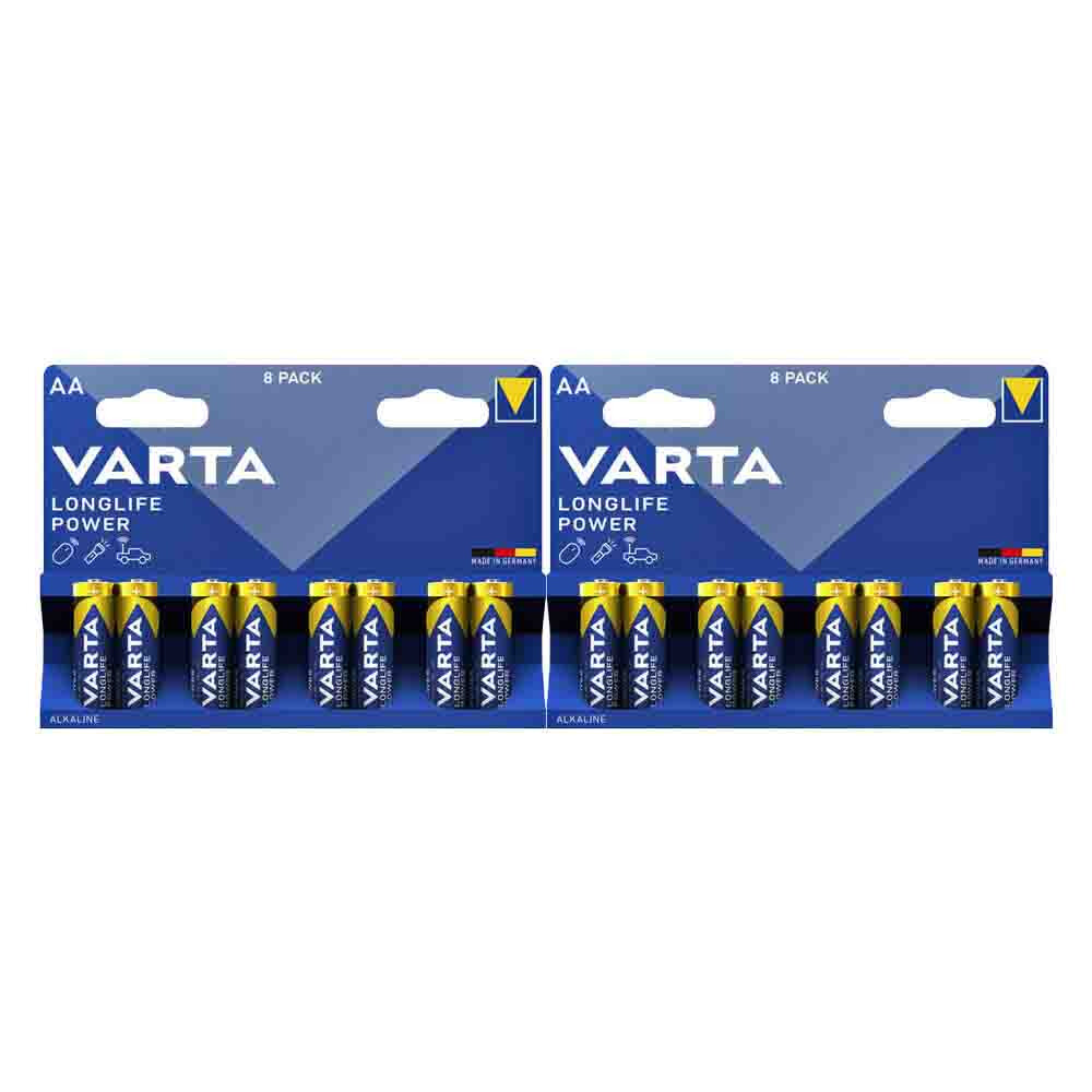 2x Varta Longlife Power Alkaline Batterijen AA 8 stuks
