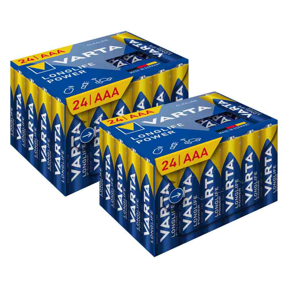 2x Varta Longlife Power AAA Cube Pack 24 stuks