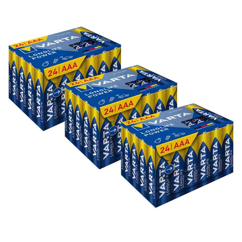 3x Varta Longlife Power Aaa Cube Pack 24 Stuks