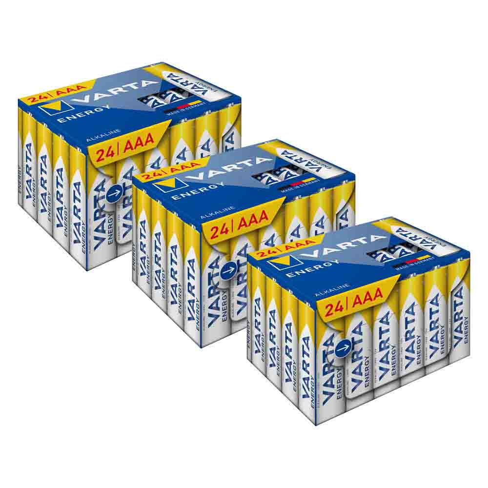 3x Varta Energy AAA Cube Pack 24 stuks