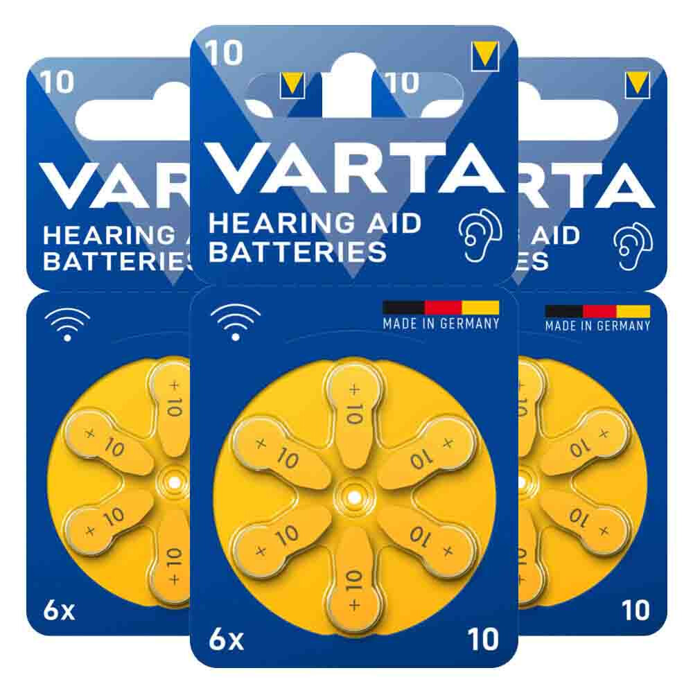 3x Varta Gehoorbatterij Gehoorapparaat 10 Blister 6 Stuks
