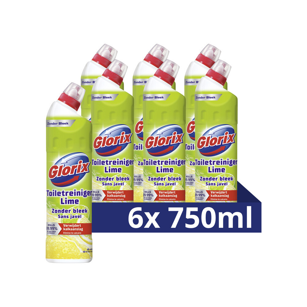 6x Glorix Toiletreiniger Lime 750 ml
