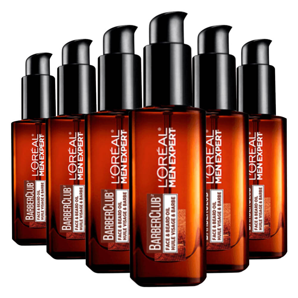 6x L'Oréal Men Expert Barberclub Baard&Gezichtsolie 30 ml