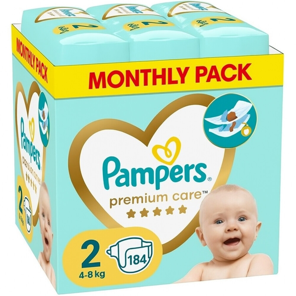 Pampers Premium Care Luiers Maat 2 (4-8 kg) 184 stuks