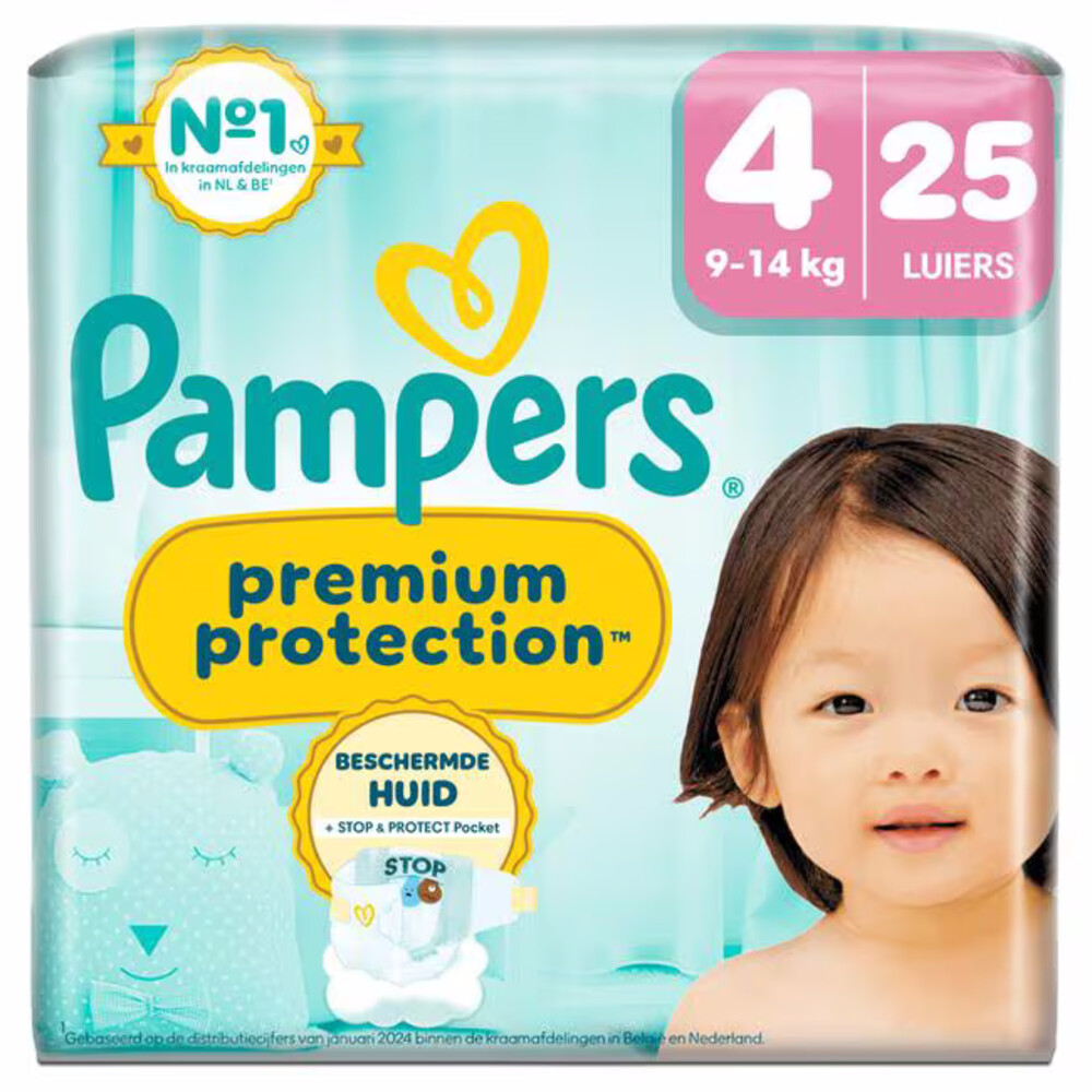 Pampers 4x  Premium Protection Luiers Maat 4 (9-14 kg) 25 stuks