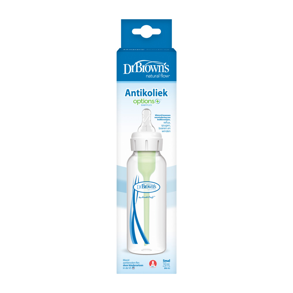 Dr. Browns Standaard Options+ Smalle Halsfles Transparant 250 ml