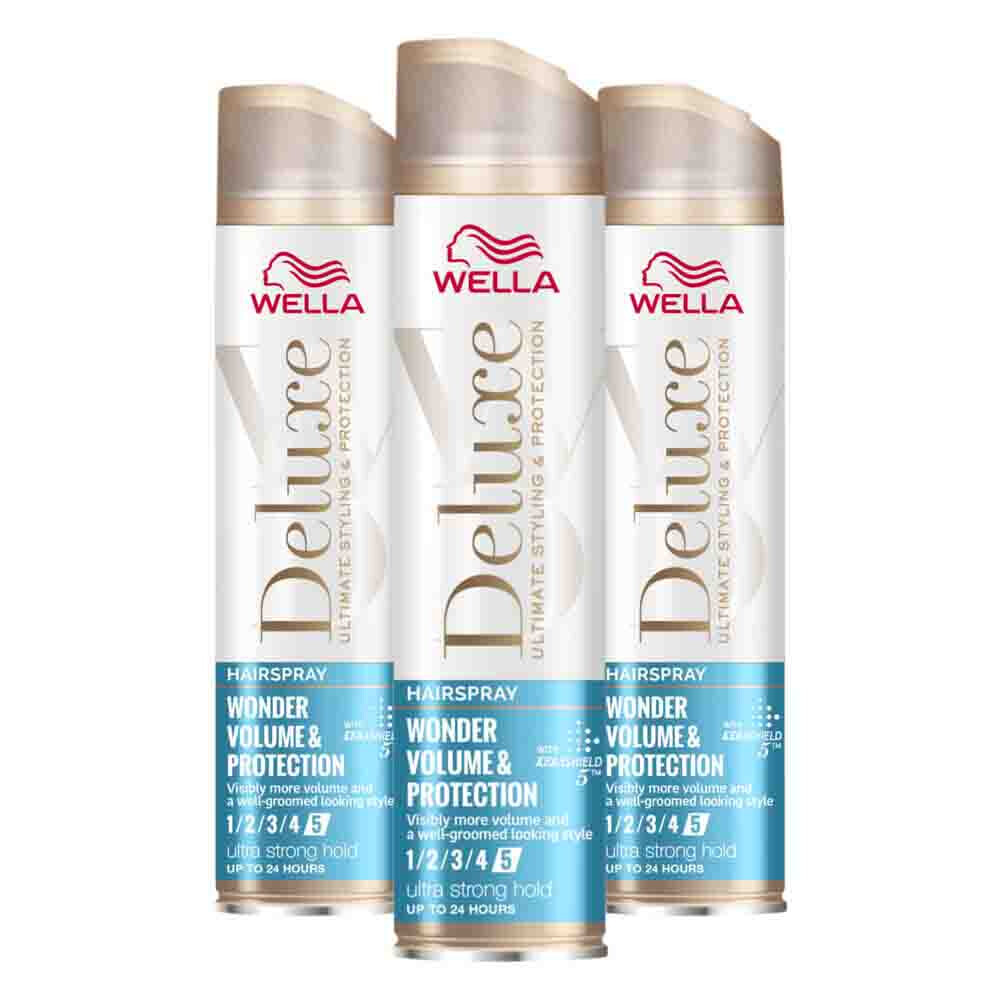 3x Wella Deluxe Volume & Protection Haarspray 250 ml