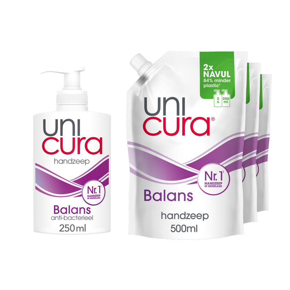 Unicura Vloeibare Handzeep Anti Bacterieel Balans Pakket
