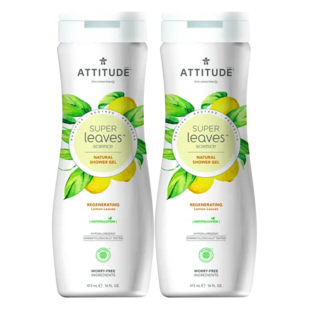 2x Attitude Douchegel Regenerating Lemon Leaves 473 ml