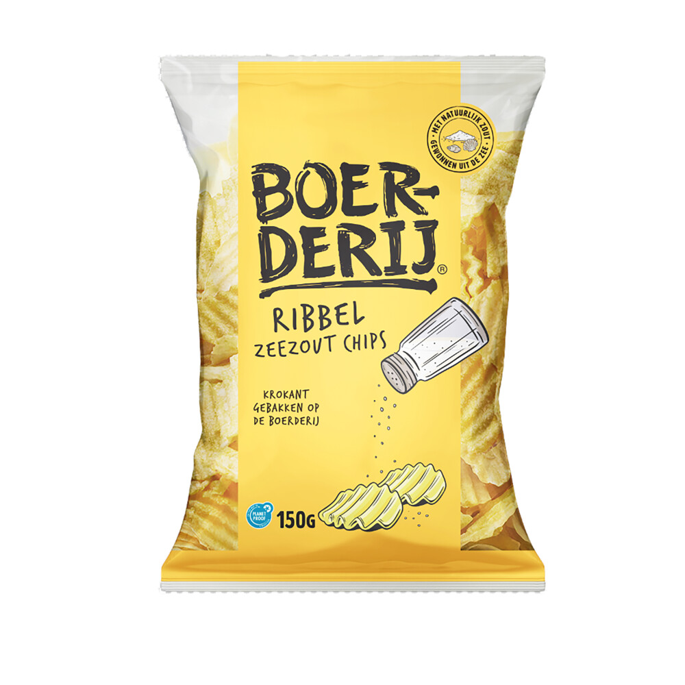 Boerderij Chips Zeezout Ribbel 150 gr